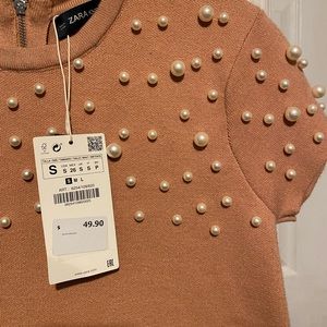 Zara Sweater Knit Dress with Pearls